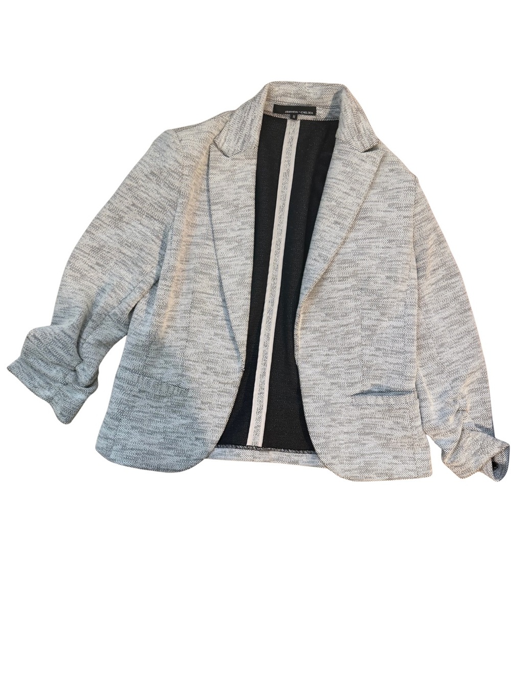 Amanda & Chelsea Heather Gray Open-Front Knit Blazer
